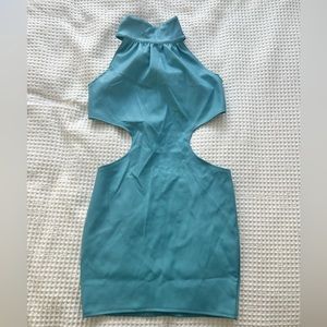 High Neck Backless Leather Dress | size small